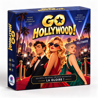 Go Hollywood! – Jeu de société d'ambiance sur le thème du cinéma. 3 à 6 joueurs – Dès 12 ans – Party game famille et entre amis