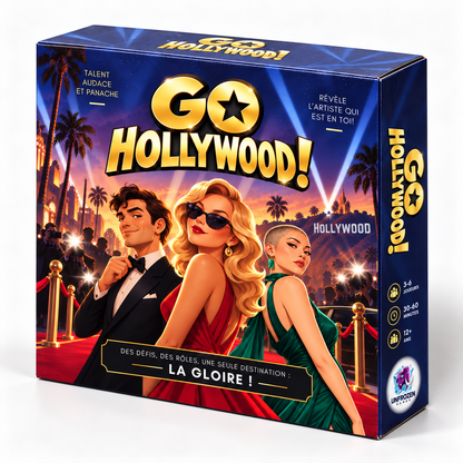 Go Hollywood! – Jeu de société d'ambiance sur le thème du cinéma. 3 à 6 joueurs – Dès 12 ans – Party game famille et entre amis