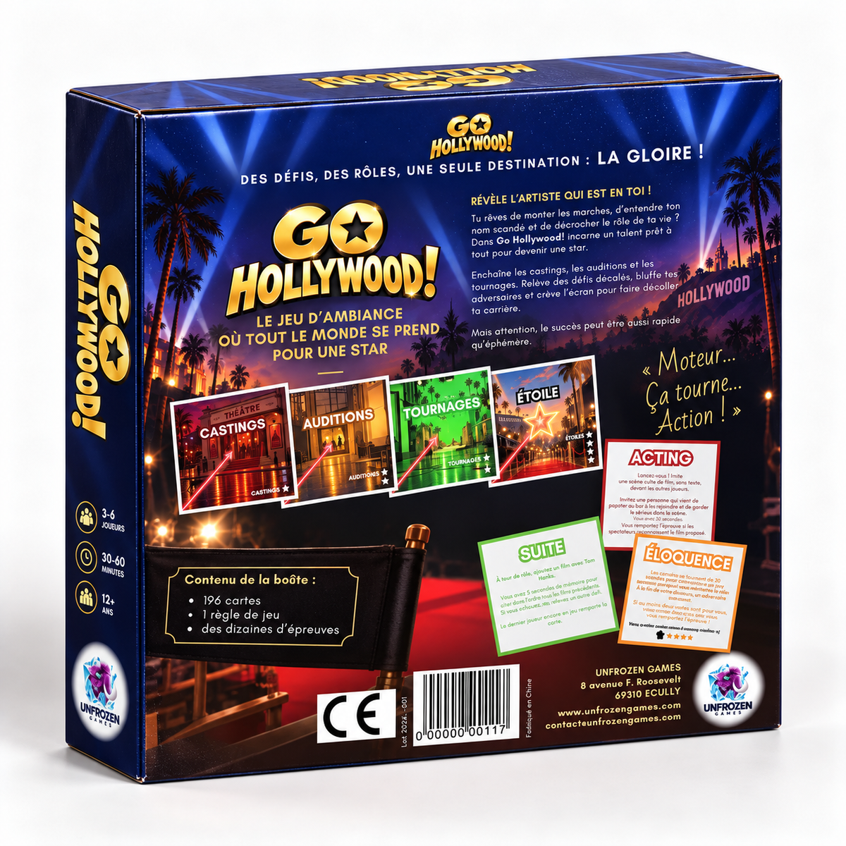 Go Hollywood! – Jeu de société d'ambiance sur le thème du cinéma. 3 à 6 joueurs – Dès 12 ans – Party game famille et entre amis